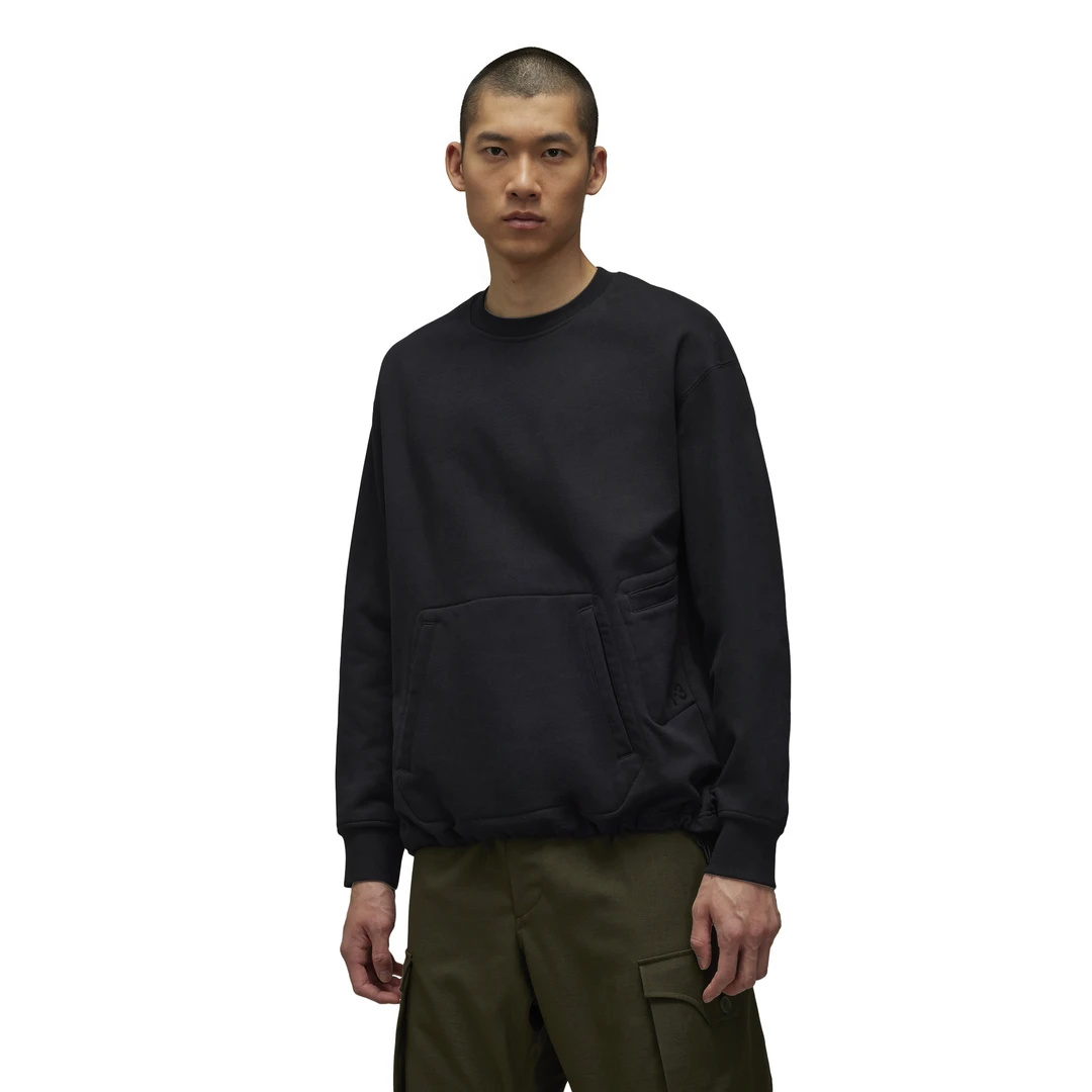 Y-3/Y-3（51-IX0396）黑色宽松版多口袋情侣圆领休闲运动卫衣