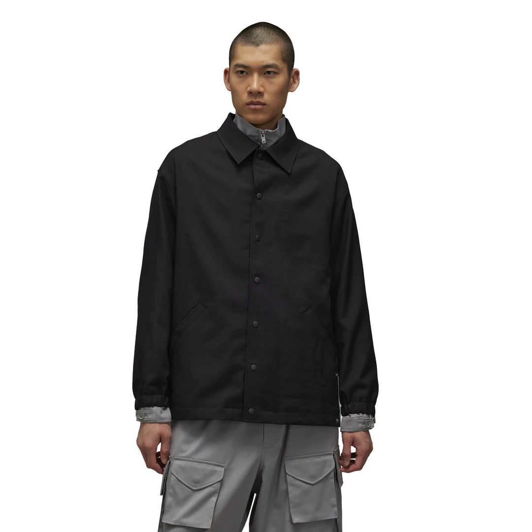 Y-3/Y-3（51-JF6697）黑色侧三杠运动休闲夹克外套