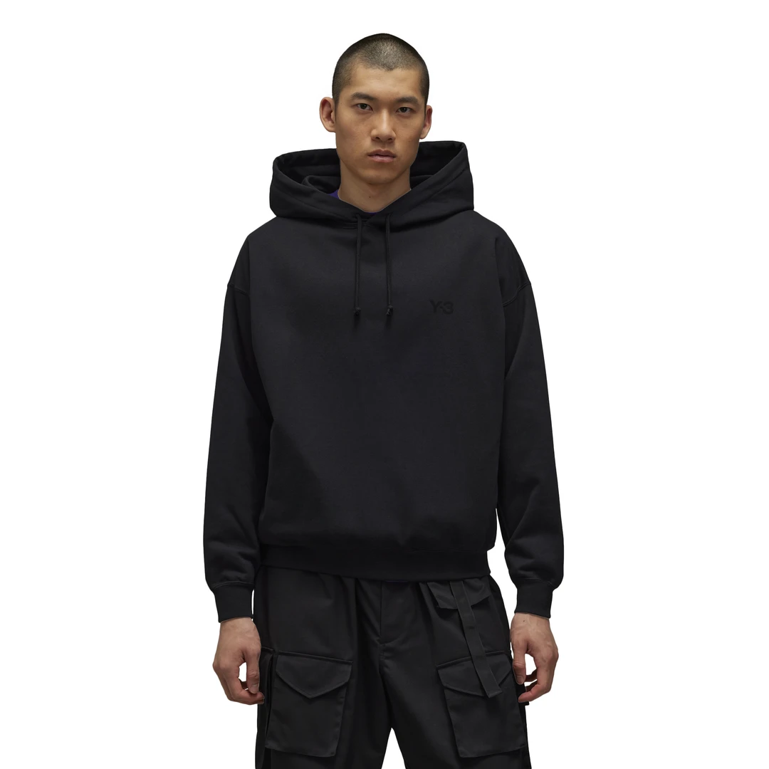 Y-3/Y-3（51-IW0078）黑色经典款秋冬连帽套头休闲运动卫衣