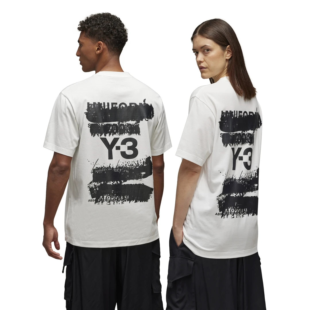 Y-3/Y-3（52-JM7815）白色后背LOGO时尚运动休闲情侣T恤
