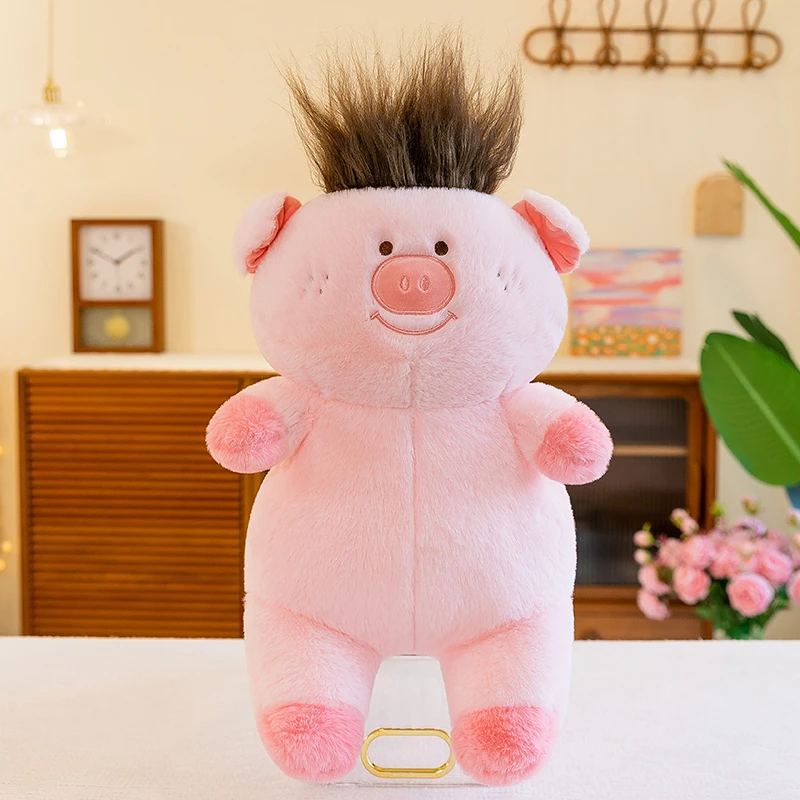 百变发型小狗毛绒玩具假发小猪丑萌布娃娃公仔送女生生日礼物变装