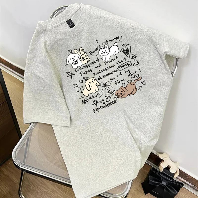 佐朗格奴/小众韩范短袖T恤学院风女百搭慵懒设计感减龄省钱风上衣