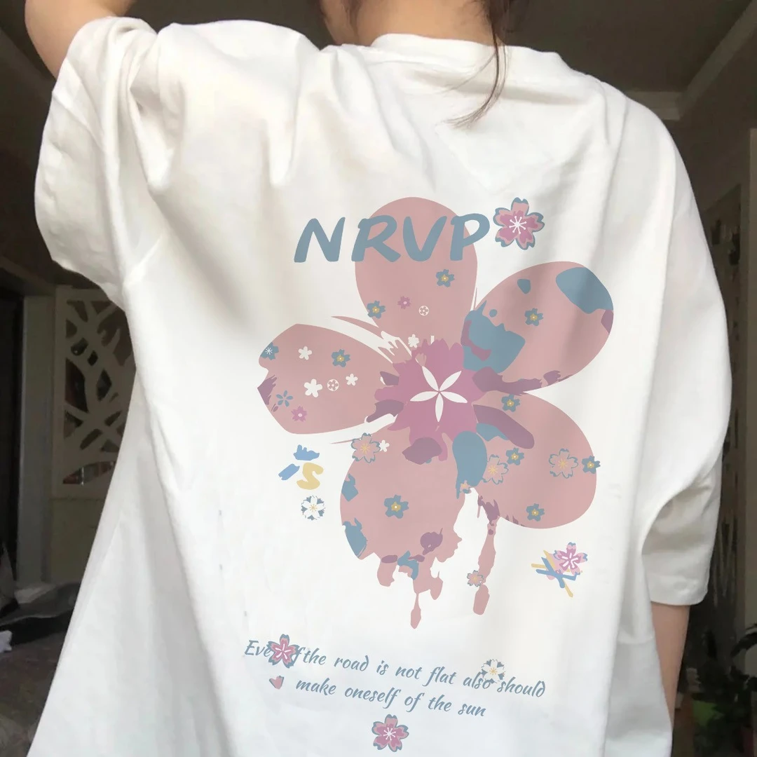 佐朗格奴/纯棉学院风短袖T恤衫女情侣款圆领夏季正肩显瘦休闲上衣
