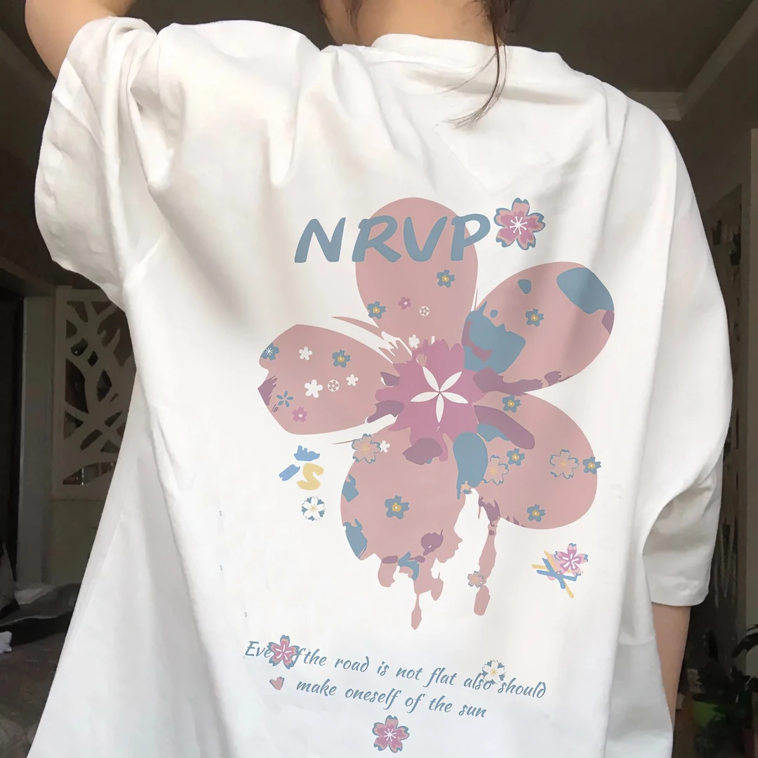 佐朗格奴/【100%纯棉】学院风短袖T恤衫女情侣圆领夏季正肩休闲上衣