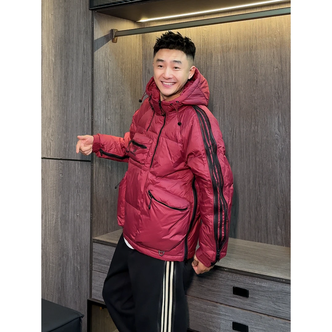 【语乐】YL-77513冬季加厚连帽羽绒服90白鸭绒多拉链设计保暖羽绒服