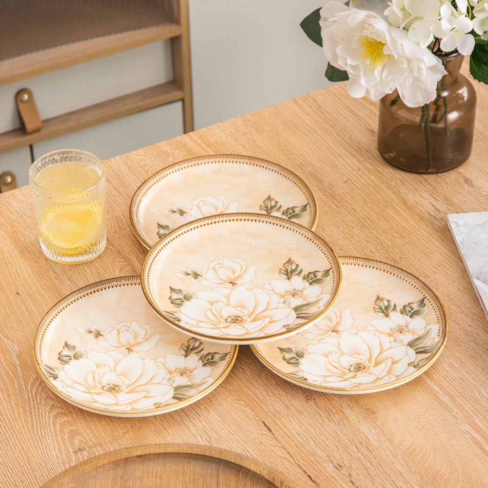 一花一世界系列小清新高颜值家用陶瓷餐具8英寸牛排盘披萨盘