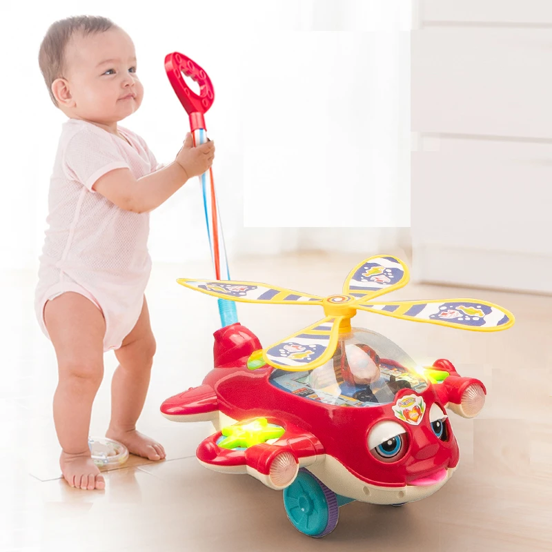 儿童单杆推推乐玩具手推车飞机学步玩具带声音吸引宝宝走路小推车