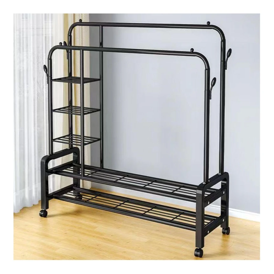 加粗秋冬晾衣架落地式室内挂衣架上档次晒被子阳台家用防滑晒衣架