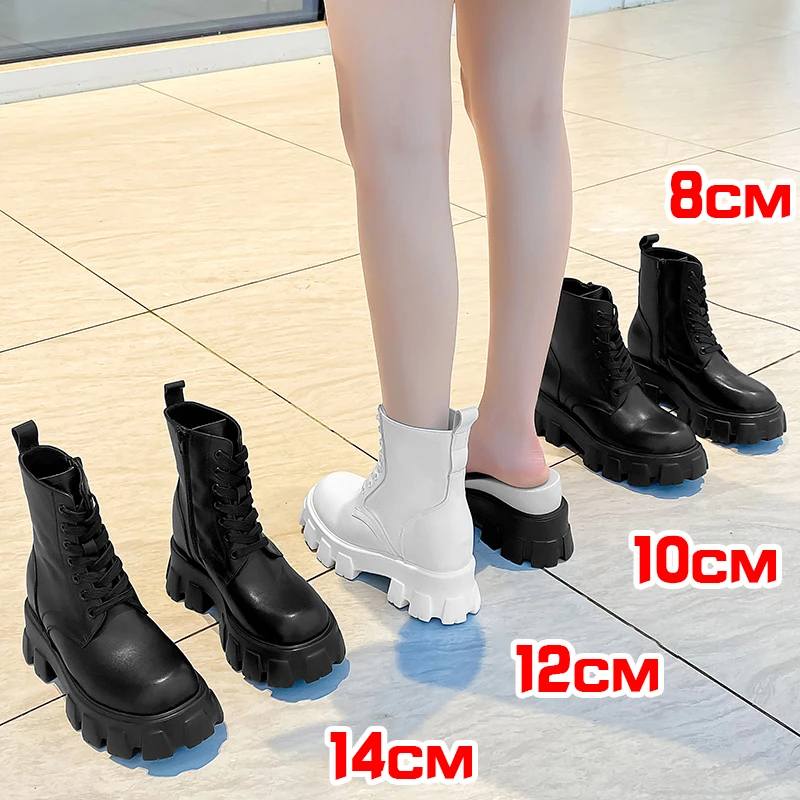 张匠人小个子P家内增高8-14厘米马丁靴厚底英伦风显季春秋百搭