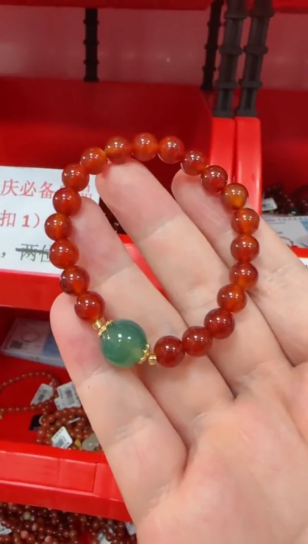 【闪购商品】玛瑙/玉髓单圈手串8mm+未镶嵌（多样性发一条）