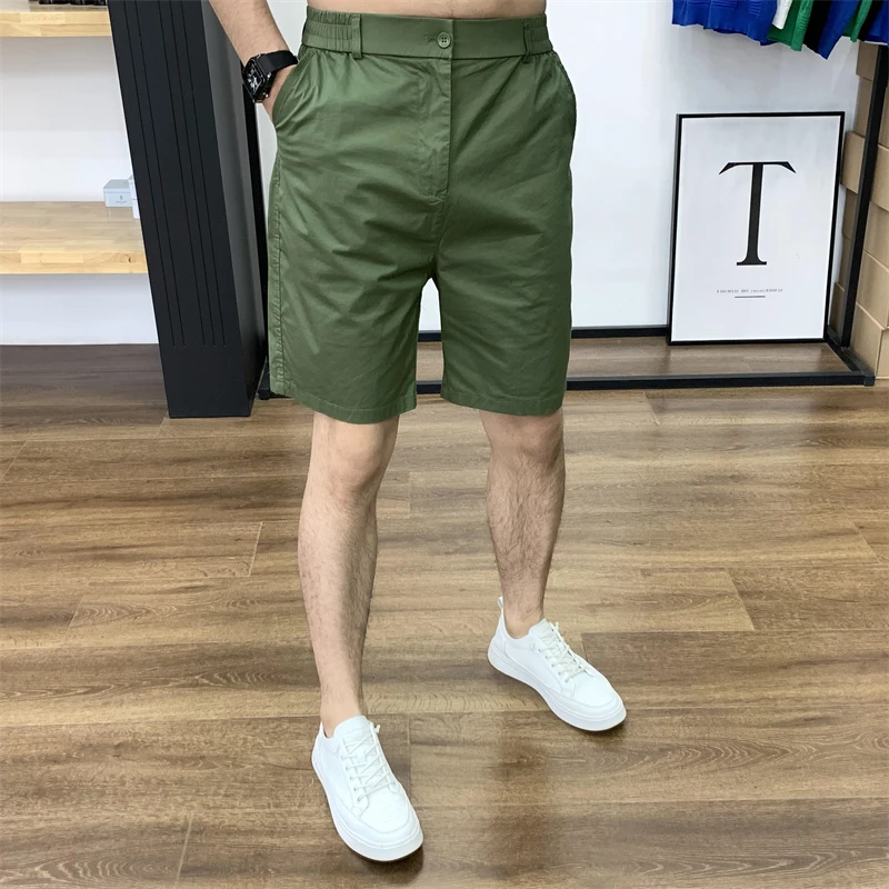 薄款韩版男士五分裤简约时尚休闲短款帅气百搭潮流修身纯色休闲裤