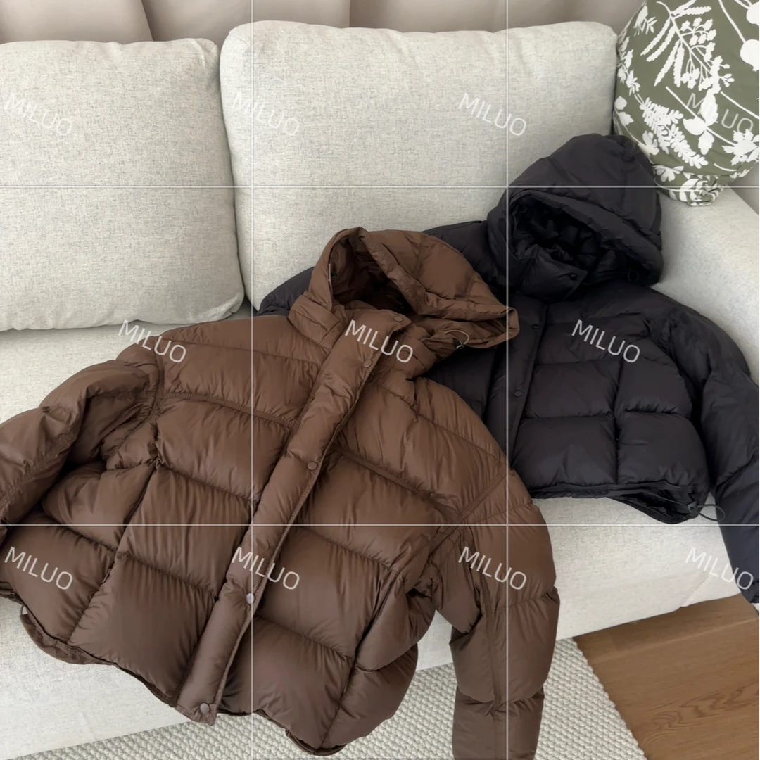 【哈尼家2】暖冬随行  冬季新款蓬松软糯连帽羽绒服轻奢简约外套Y95