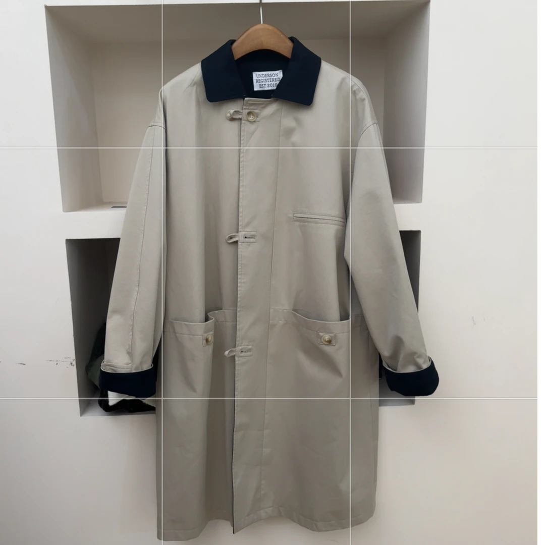 [哈尼家2] 晚秋 韩系盘扣风衣外套女设计感中长款风衣外套女Y43