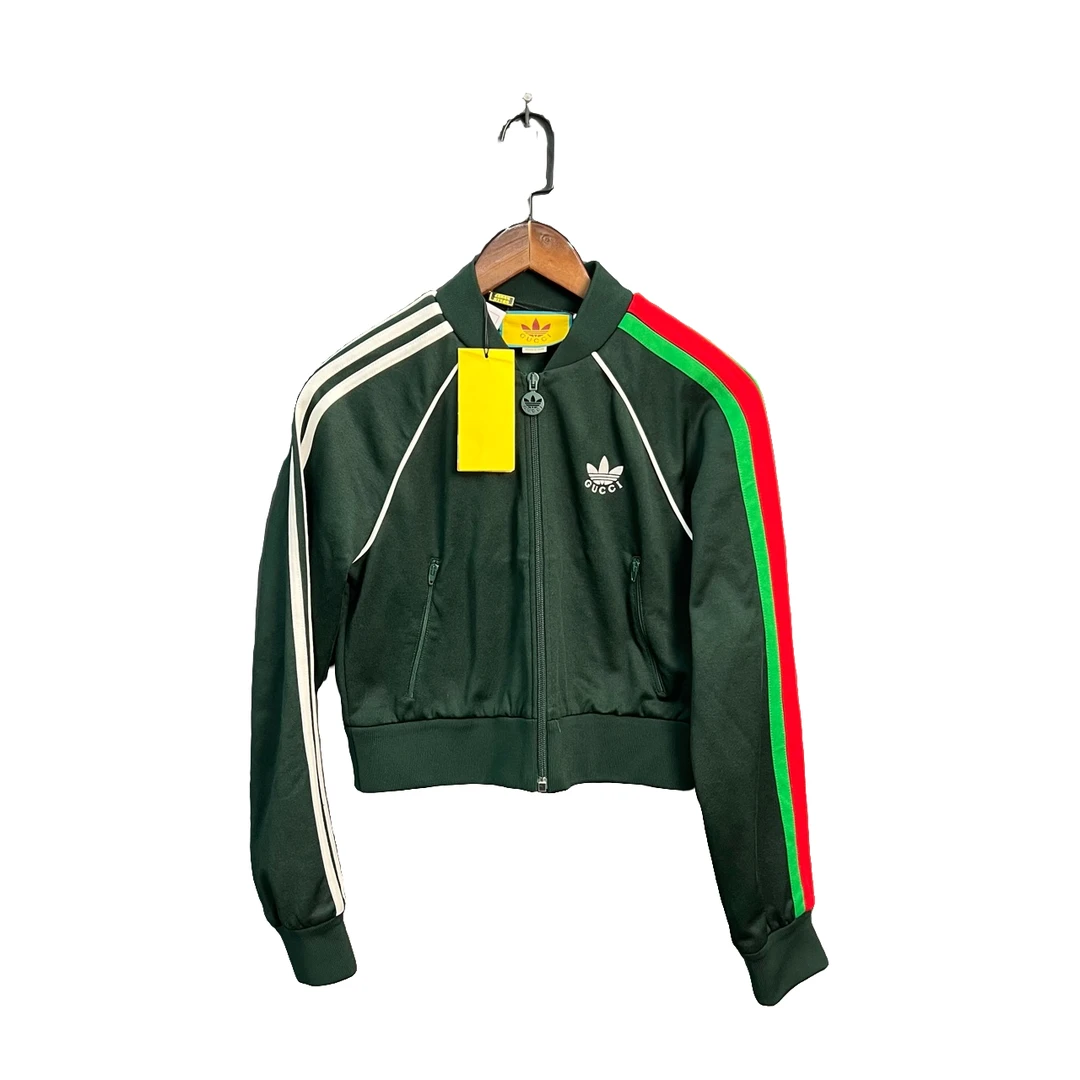 全新未使用 GUCCI/古驰 adidas 绿色新款联名夹克