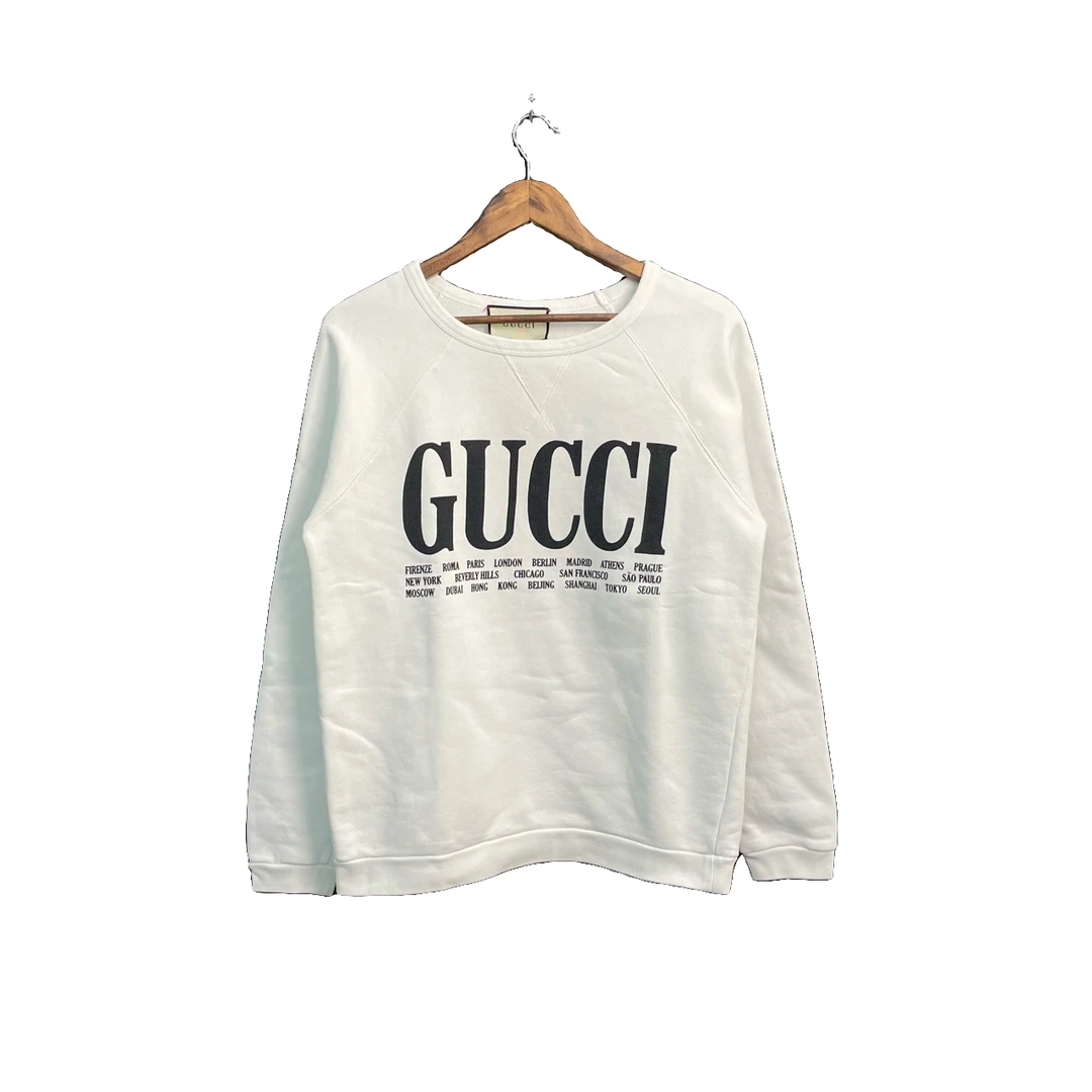 99新 GUCCI/古驰 Gucci 白色大logo卫衣 XS码 公价9500 99新