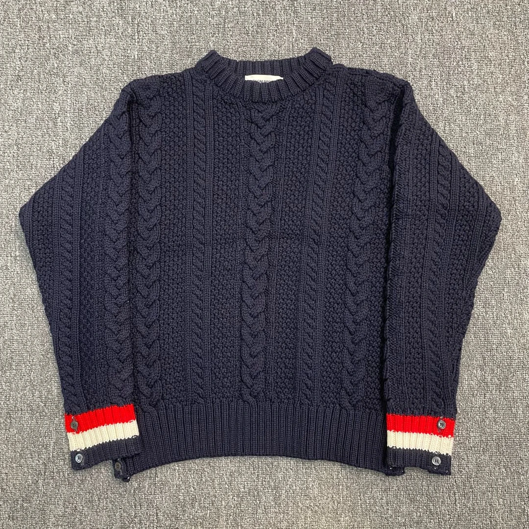 99新 THOMBROWNE 蓝色彩条毛衣 1码