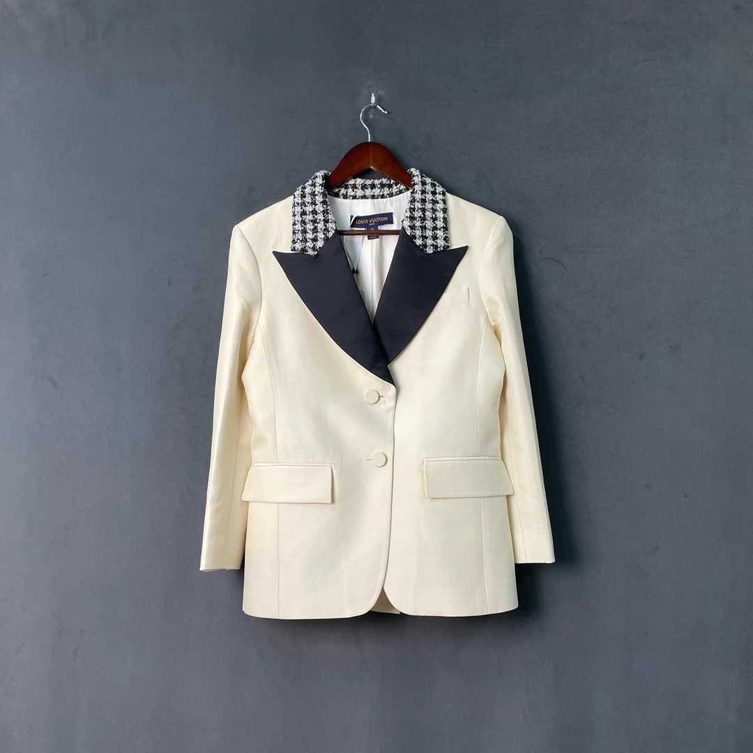 99新 LouisVuitton/路易威登 白色千鸟格西装 38码