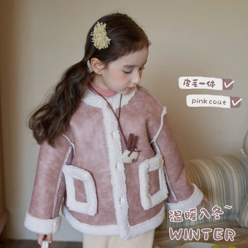 女童皮毛一体外套MKBL367