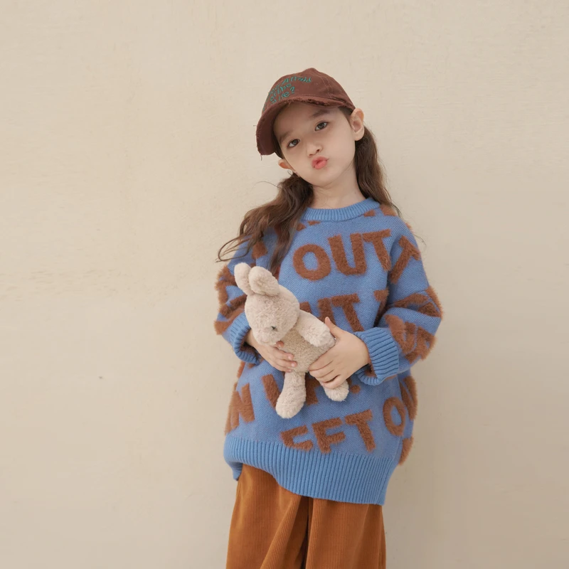 杨梅家女童童装2023冬季新款女童百搭毛衣LD4085
