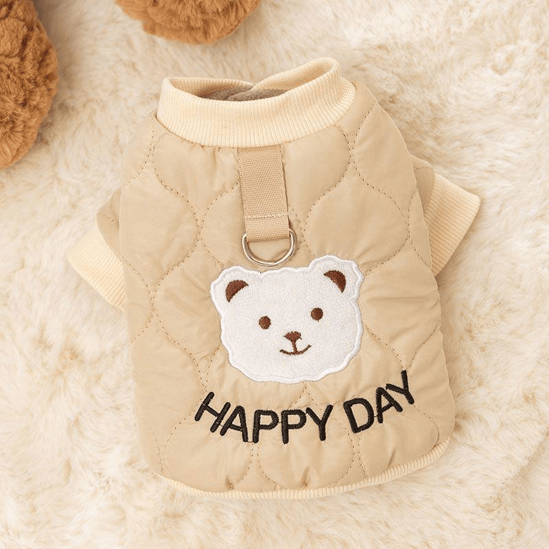 可牵引棉衣狗狗衣服秋冬小型犬泰迪比熊博美猫咪宠物冬季保暖加厚
