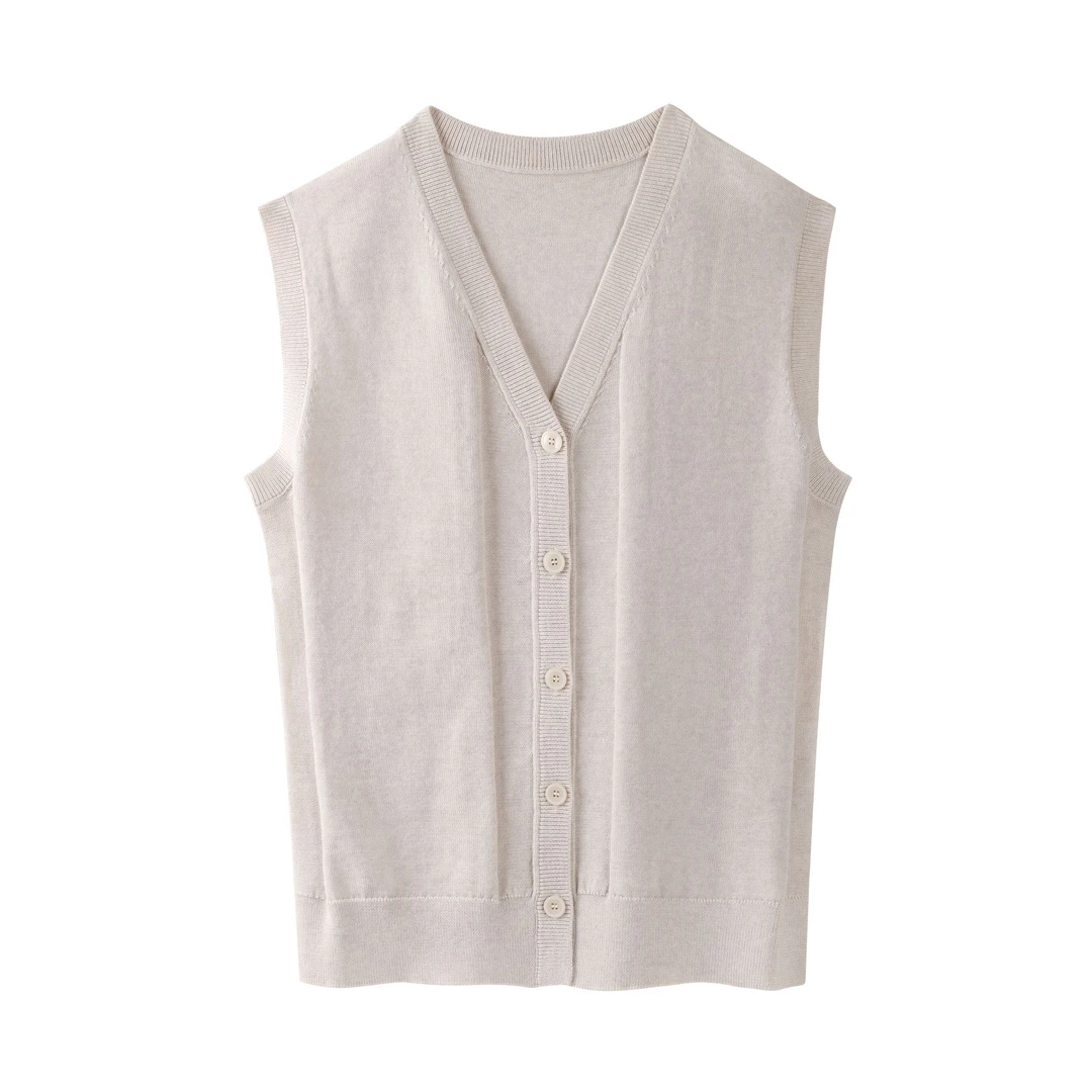 米兰达  意大利奢*版纱线CASHWOOL红标精纺针织开衫马夹