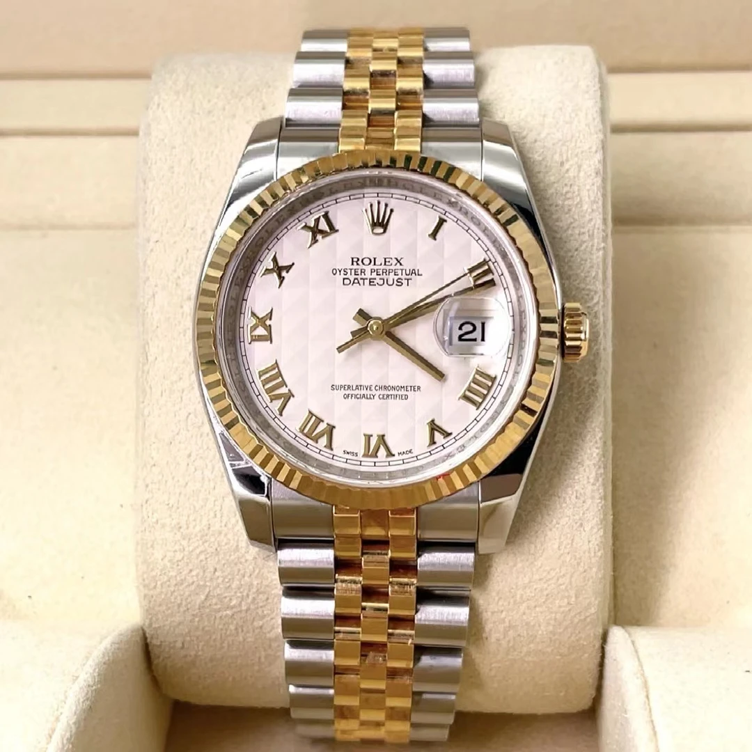 99新 Rolex/劳力士 116233/奶油白/36MM/单表乱码带码膜/库存品