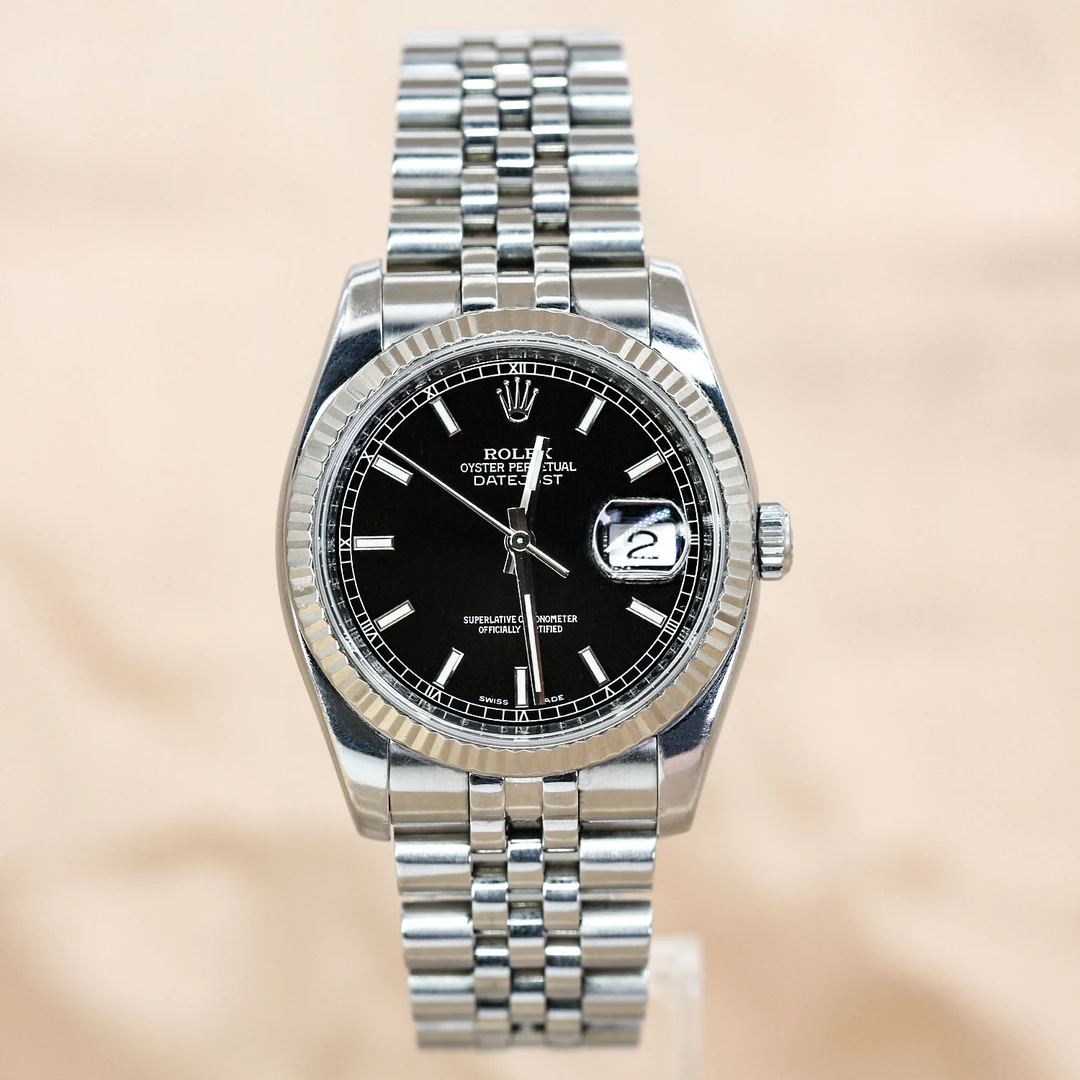 95新 Rolex/劳力士 日志/116234/黑盘夜光/1单表/36表径腕表/经典