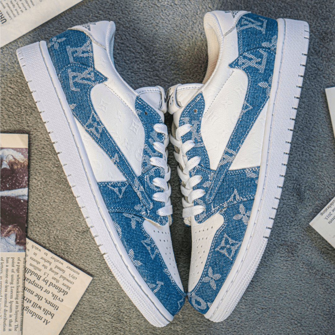 【球鞋定制】Nike-AJ1 Low-北卡蓝印花老花牛仔-WH001-001