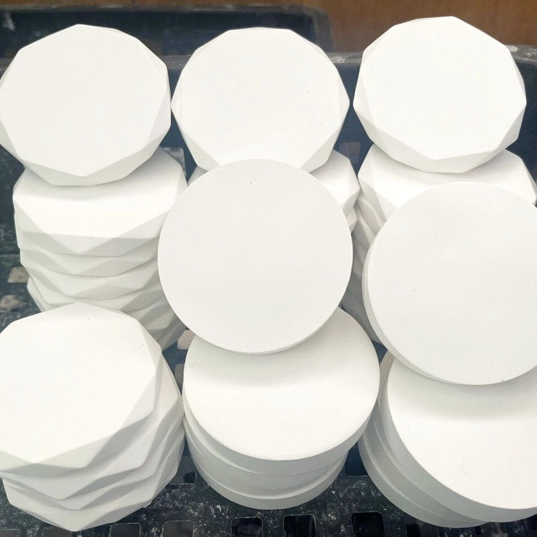 diy香薰石膏菱形白色底座摆件车载底座纯白石膏圆形圆盘
