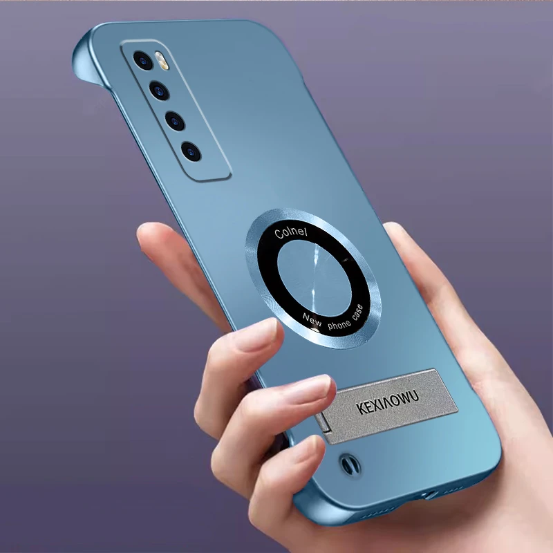 适用华为nova7手机壳nova7pro金属漆无边框磁吸防摔保护套潮支架