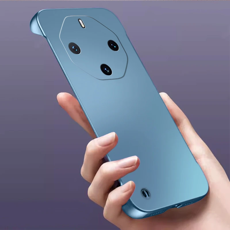 适用华为MATE60RS超薄手机壳金属漆无边框裸机潮纯色不沾指纹情侣