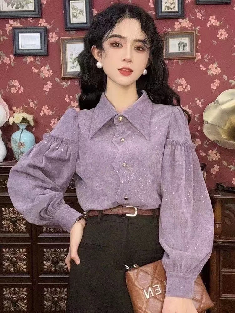 港风复古高级感显瘦衬衫女春季新款今年流行洋气小衫