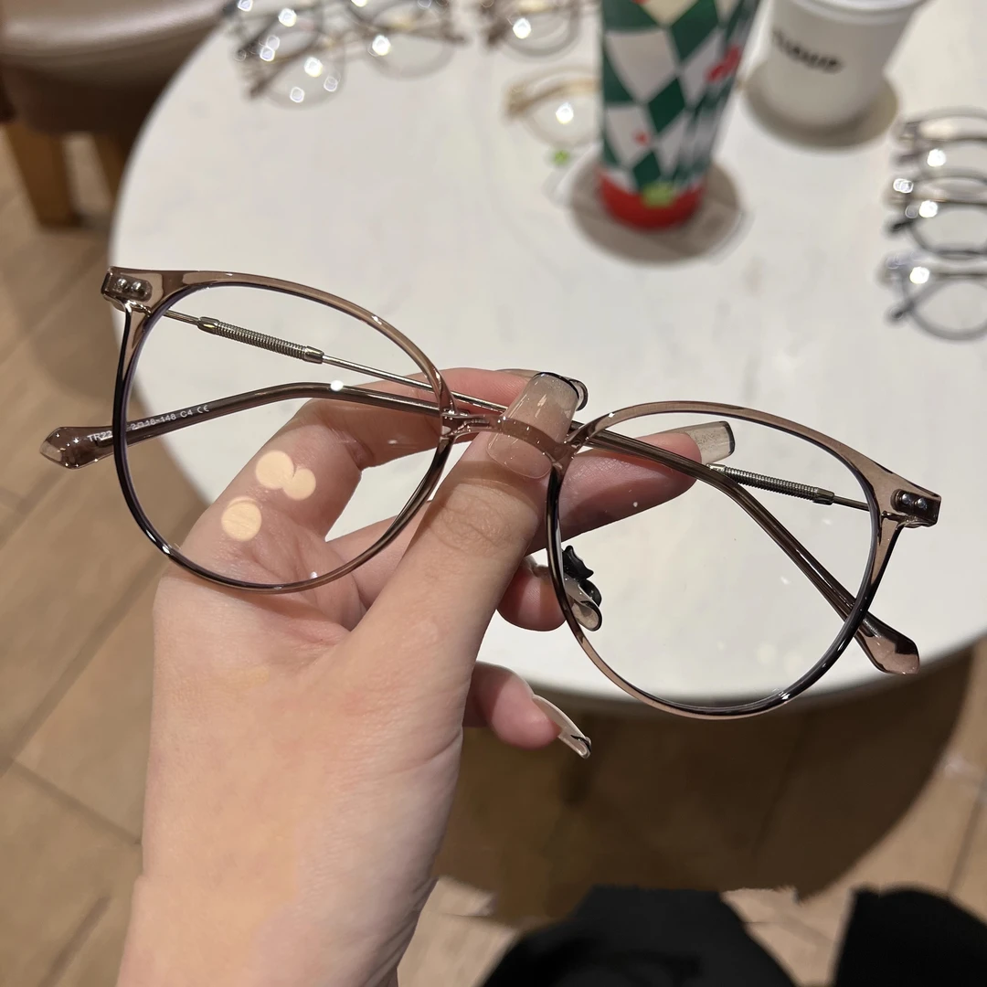 海的潮 2205栗子色眼镜儿系列 小小猫眼弧度超修饰脸型不挑人镜框
