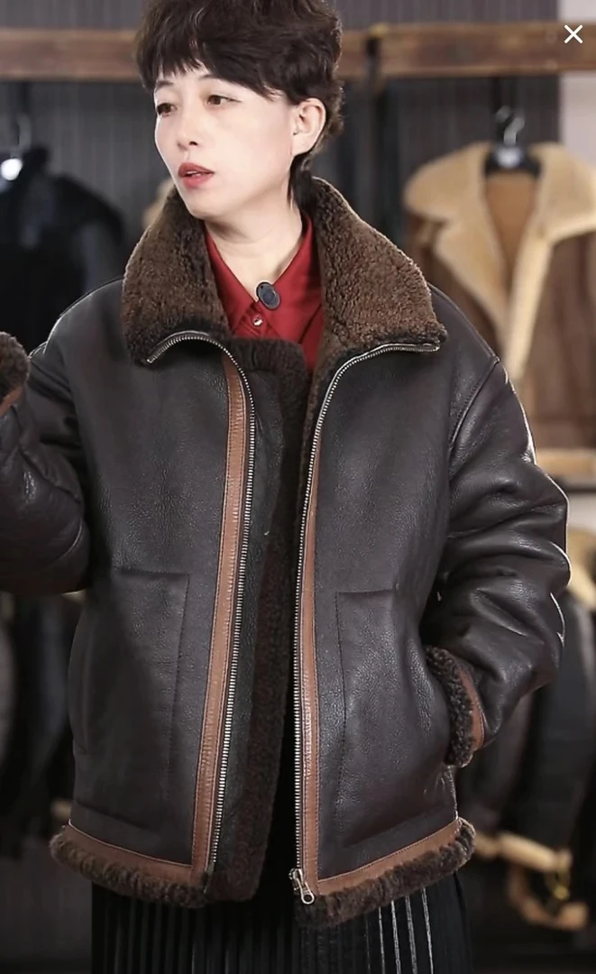 重水洗厂家pifa价天然原生态真皮毛一体男外套