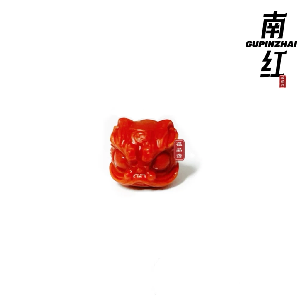 GUPINZHAI·南红醒狮精品珠宝文玩天然原矿纯手工雕刻精选手串配饰