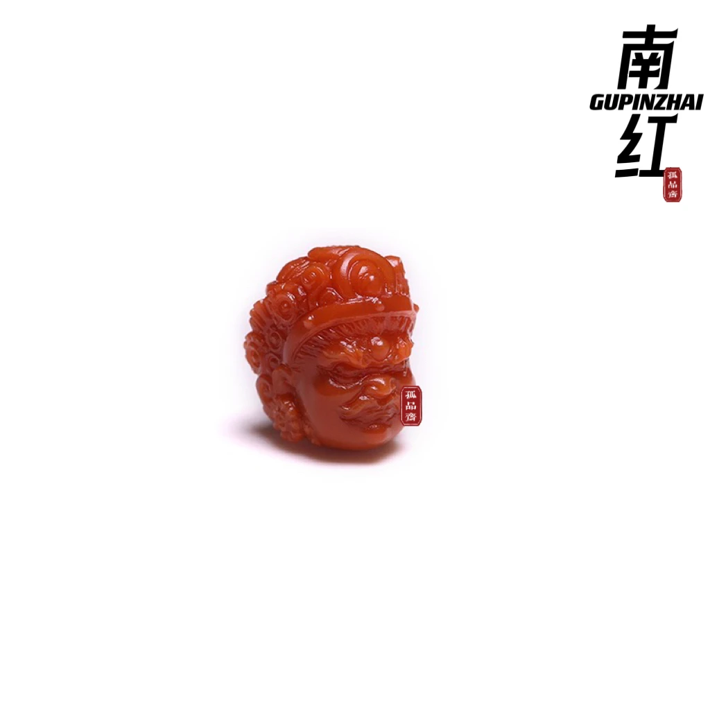 GUPINZHAI·南红黄财精品珠宝文玩天然原矿纯手工雕刻菩提手串配饰