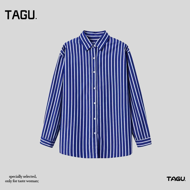 【高品】法式摩登知识分子 早秋腔调感竖条纹衬衫设计感小众