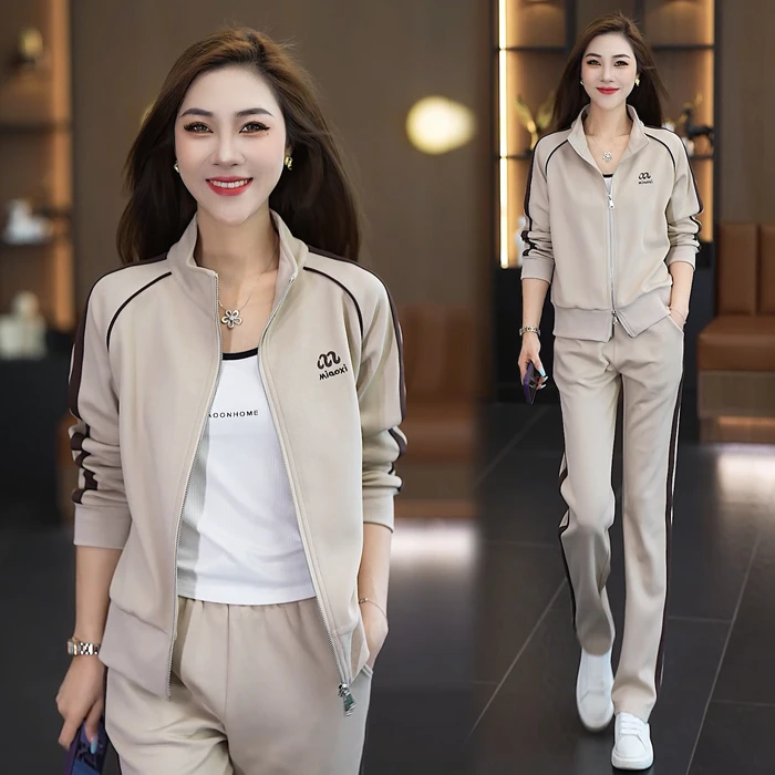 休闲运动服套装女2025春秋季新款时尚韩版洋气宽松显瘦减龄两件套