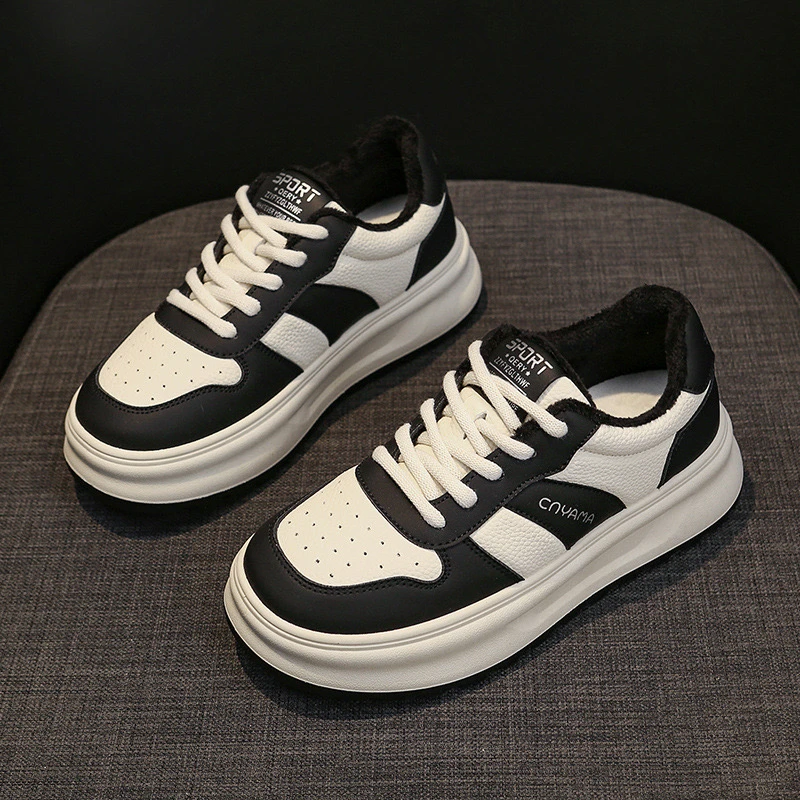 [酷酷世家]休闲时尚保暖真皮厚底增高轻便舒适防滑百搭休闲小白鞋