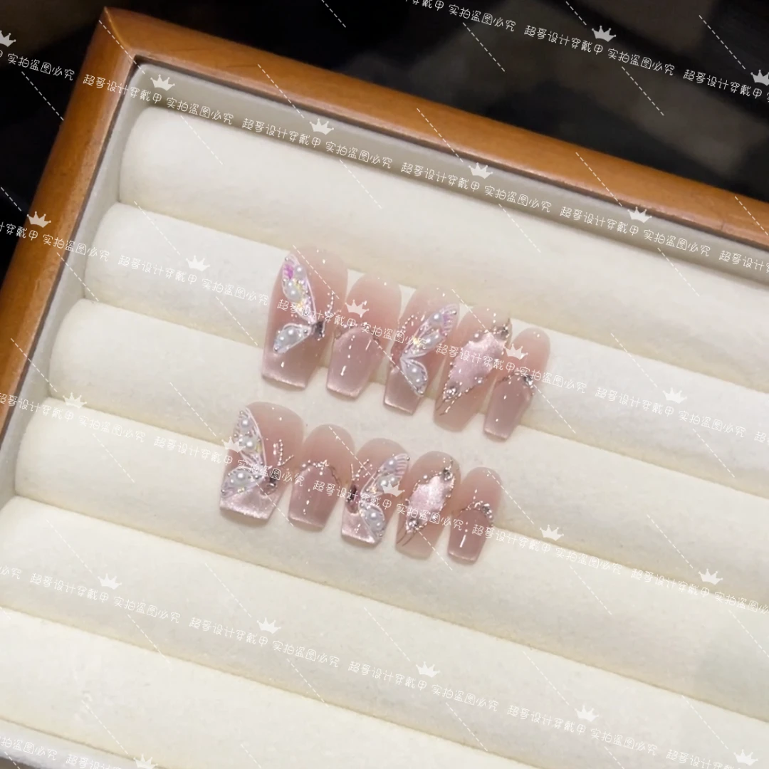 『爱丽丝』纯手工穿戴甲高端光疗美甲可拆卸假指甲贴气质显白