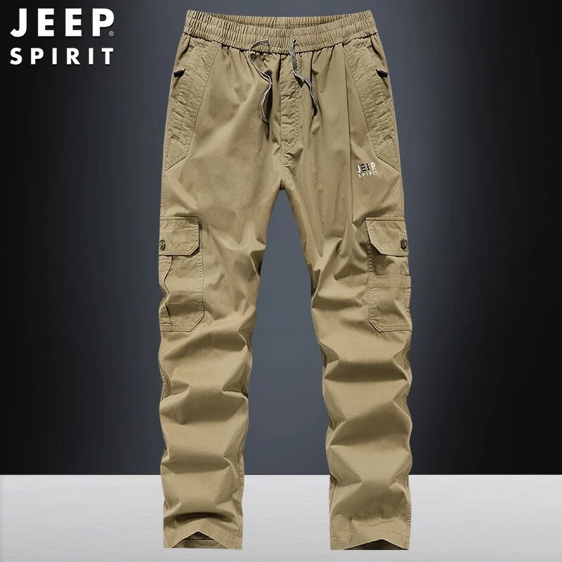 JEEP吉普休闲裤男秋冬季新款中青年休闲百搭直筒长裤多口袋工装裤