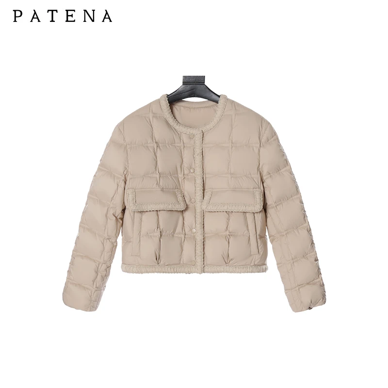 PATENA【小香羽绒】90白鸭绒短款小香风羽绒气质休闲百搭女士短外套