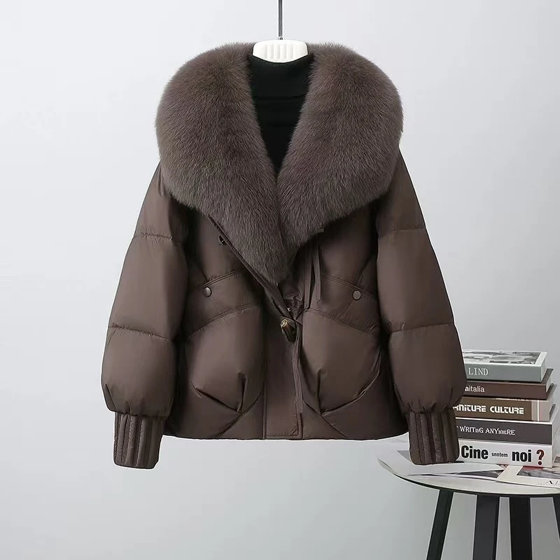 412tt2024新款短款大毛领羽绒服gy