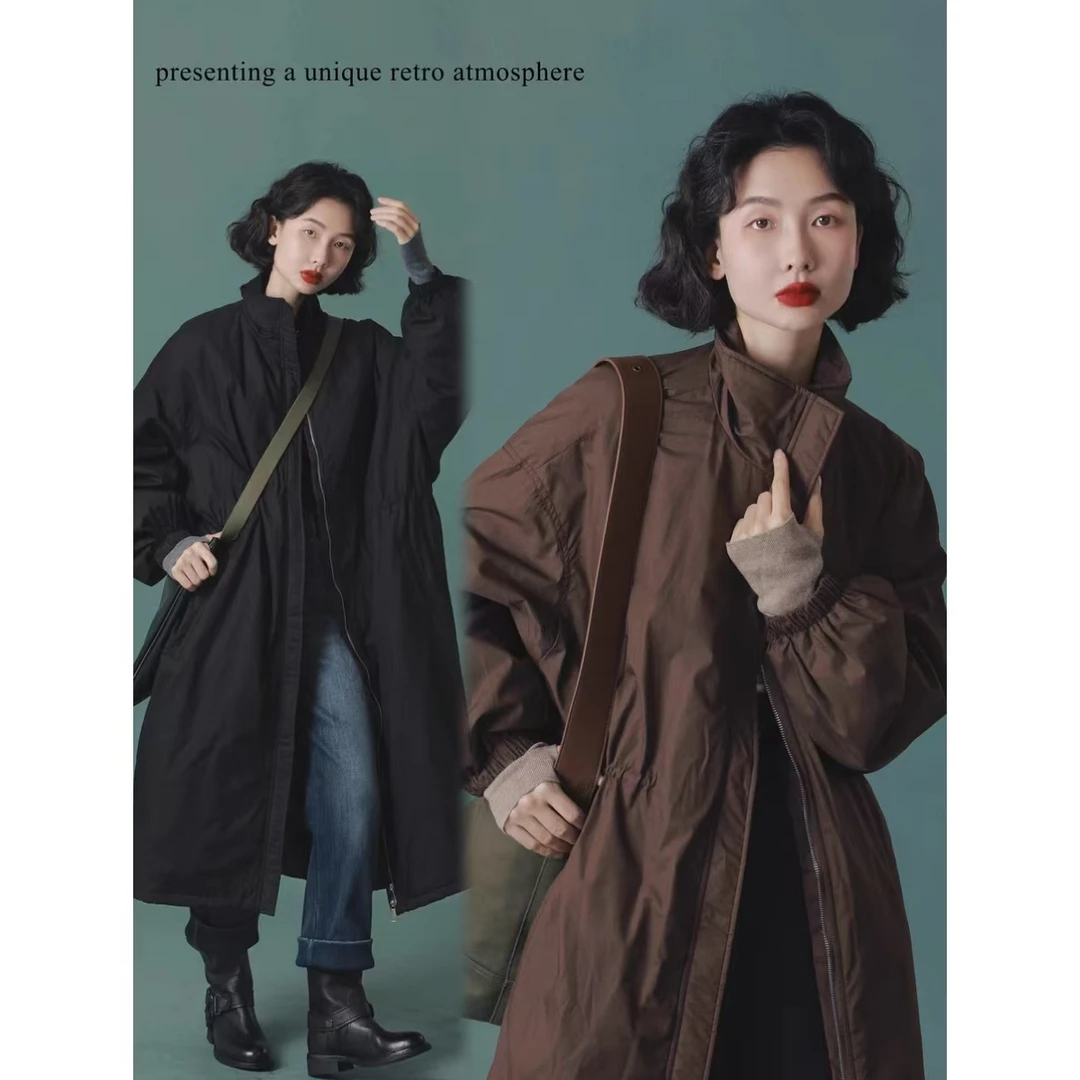 IVY YANG立领白鹅绒厚实长款外套羽绒服