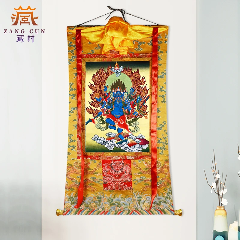 藏村《秽迹金刚唐卡》西藏家居唐卡装饰画矿物颜料玄关唐卡挂画