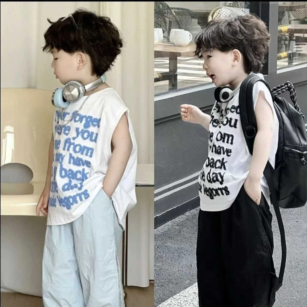 男童夏装超薄背心防蚊裤套装2024新款潮流儿童帅气韩版背心两件套