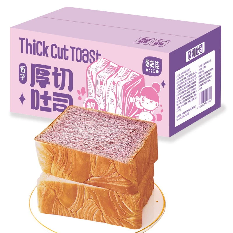 易美佳香芋厚切吐司面包350g 早餐食品代餐充饥零食整箱