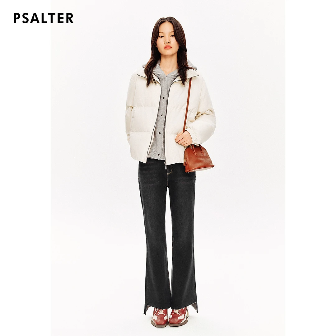 PSALTER诗篇可拆卸针织连帽假两件学院感鹅绒服冬季羽绒服冬