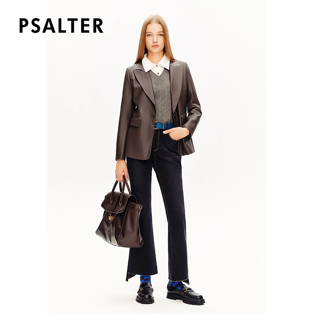 【琥珀流光】【头层绵羊皮】PSALTER诗篇简约修身复古西装外套春秋女