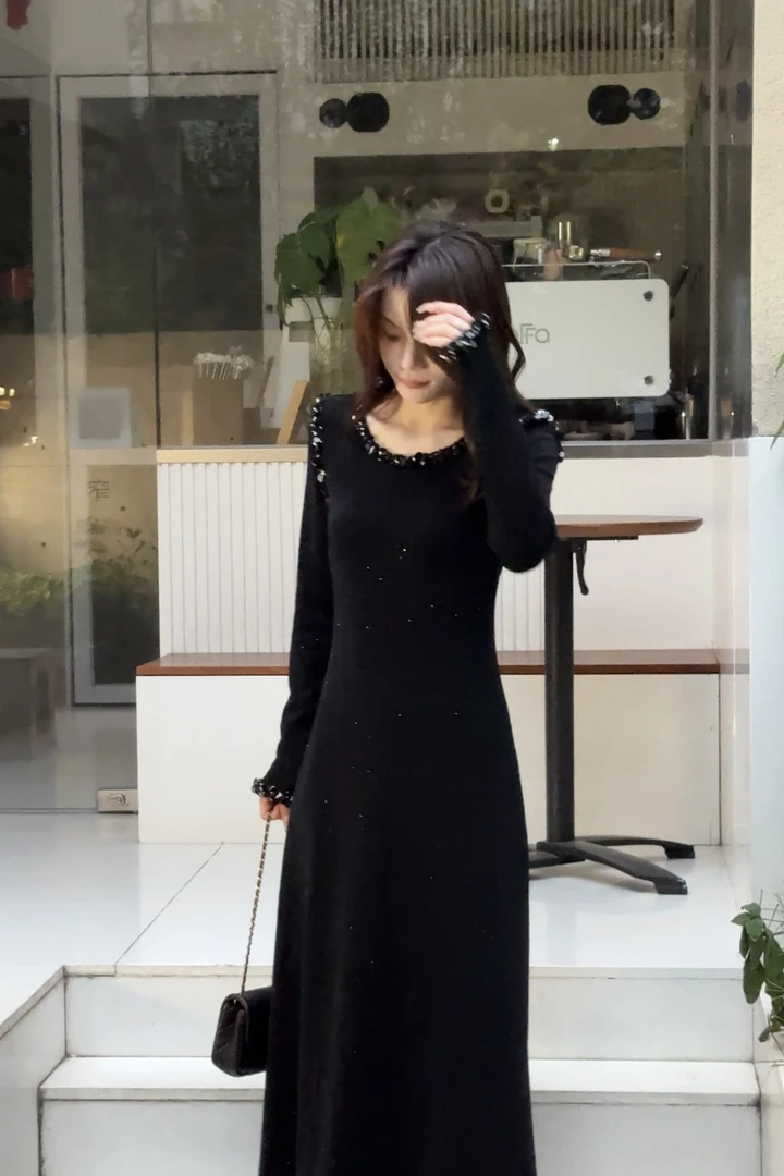 【刘真真长夜星辰】Z154高级小香风气质轻礼服裙QC